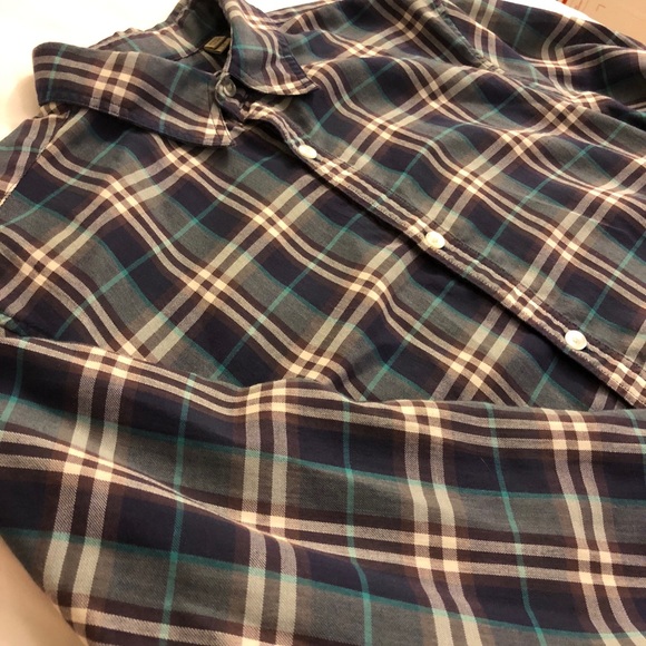 Burberry Brit Men’s Button Up Flannel Blue - Picture 6 of 7
